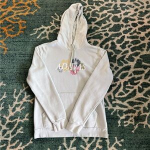 Adidas Cream Hoodie with Floral Design